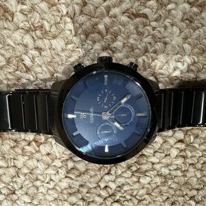 Black and Blue Wristwatch